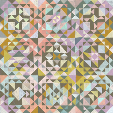 abstract hand-drawn texture checkers checkerboard geometric aztec cheater quilt pattern