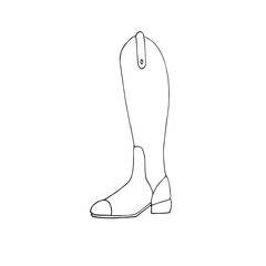 Vector hand drawn doodle sketch horse riding boot isolated on white background