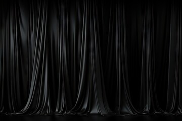 background black drapes curtain drape funeral interior announcement art audience ceremony classic clothes concert dark drama dramatic elegant entrance event fabric front - obrazy, fototapety, plakaty