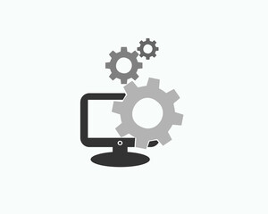 web gear system logo design template illustration inspiration