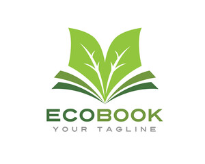 eco book leaf nature logo icon symbol design template illustration inspiration