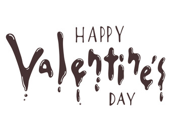 チョコレート風のバレンタインの文字