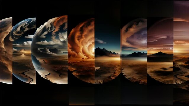 a series of views of Earth seen at different times of the day