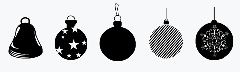 illustration vector of christmas icon, Christmas ball icon vector set. New Year symbol. for new year and christmas card