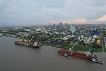 Aerial view from over Barranquilla, Colombia