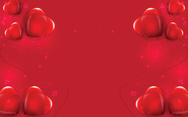 Valentines day red background with heart