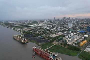 Aerial view from over Barranquilla, Colombia