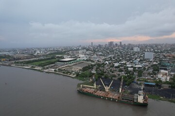 Aerial view from over Barranquilla, Colombia
