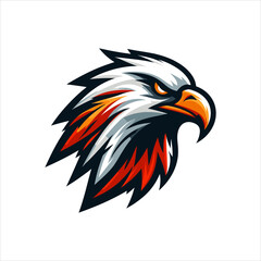 eagle side head logo design, e sport logo, vector logo design
