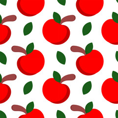 cherry fruit illustration seamless pattern on white background