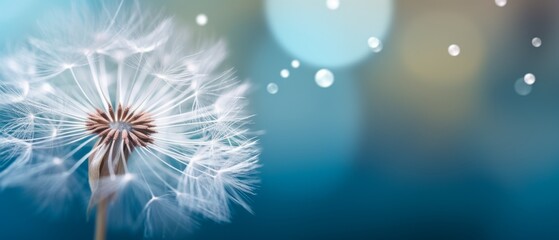 Abstract blurred nature background dandelion seeds parachute. Abstract nature bokeh pattern