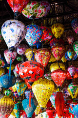 Obraz premium Many colorful lanterns hanging in Vietnam for Tet Lunar New Year