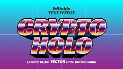 Crypto Holo graphic styles ready to use fully editable text effect