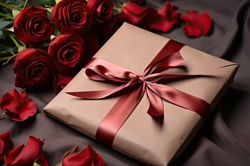 red rose and gift box, valentine's day, birthday, romantic anniversary gift