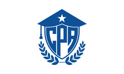 CPA three letter iconic academic logo design vector template. monogram, abstract, school, college, university, graduation cap symbol logo, shield, model, institute, educational, coaching canter, tech