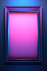 blank purple frame on a wall