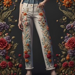 embroidery on a jeans