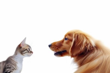 An Intense Stare Down Between a Dog and a Cat