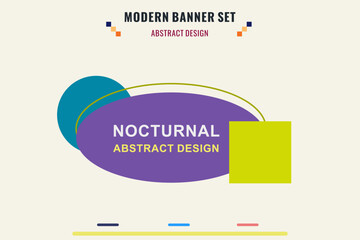 Modern title banner set, with different shapes and colors. Title box template, ready to use for print design and web design.