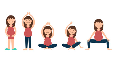 healthy woman pregnant yoga exercise