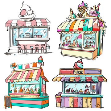 Ice cream shop picture, It's a illustration used in general use 