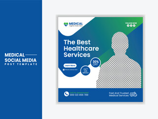 The Best healthcare service social media post template 