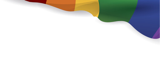 Rainbow flag peeking above a blank template, Vector illustration