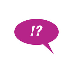 Expression of an exclamation symbol with a question symbol, represented in a speech bubble