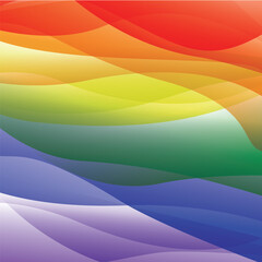 Abstract and colorful waves on Pride commemorative background, Vector illustration.