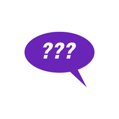 Expression of question symbols represented in a speech bubble