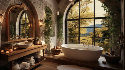 beautiful bathroom with scandinavian style