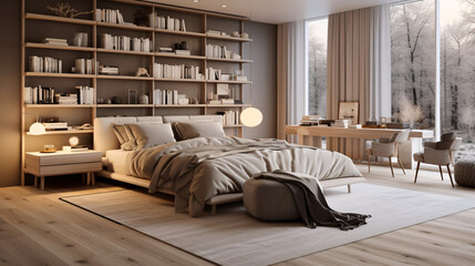 luxurious room with scandinavian style