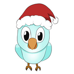 Parrot wearing a Santa hat