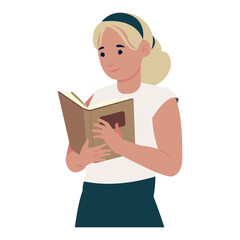 girl with book learning