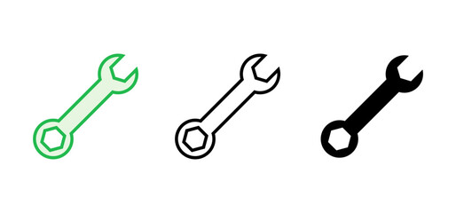 Wrench icon set. repair icon vector. tools icon vector