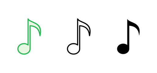 Music icon set. note music icon vector