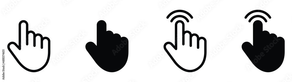Aufkleber computer mouse click cursor black arrow icons set. cursor icon. vector illustration. mouse click cur