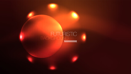 Circles with bright neon shiny light effects, abstract background wallpaper design