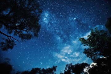Fototapeta na wymiar A starry night sky with the Milky Way stretching across, evoking a sense of wonder and awe.