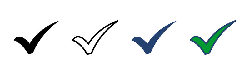 Check mark icon vector. Tick mark sign and symbol