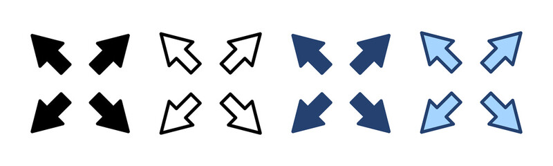 Fullscreen Icon vector. Expand to full screen sign and symbol. Arrows symbol