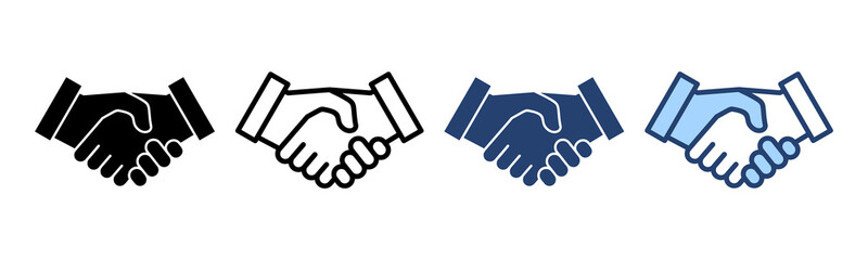 Handshake icon vector. business handshake sign and symbol. contact agreement