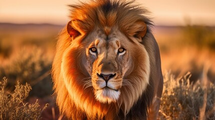 Male Lion Kalahari South Africa