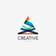 Fototapeta na wymiar Triangle abstract logo, business emblem icon