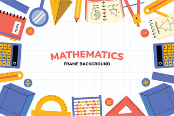 Mathematics School Frame Background Illustration