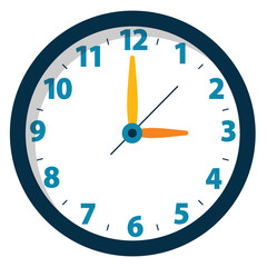 Wall Round Clock Show at 3 o'clock, Time Illustration