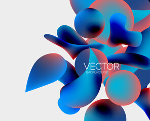 Vector abstract glowing shapes background