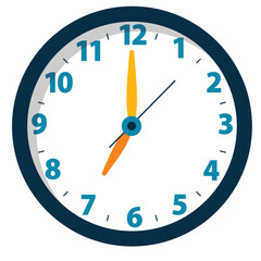 Wall Round Clock Show at 7 o'clock, Time Illustration