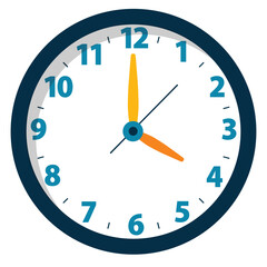 Wall Round Clock Show at 4 o'clock, Time Illustration