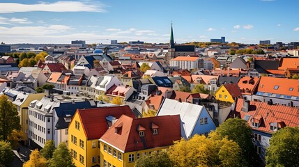 City of Gothenburg rooftops panoramic view
 - obrazy, fototapety, plakaty